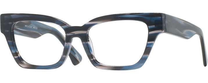 Rectangle Blue/grey Striped Millicent Bryce 189 Progressive No-Lines View #1