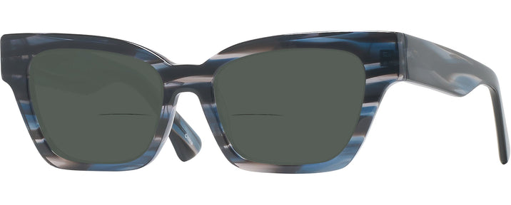 Rectangle Blue/grey Striped Millicent Bryce 189 Bifocal Reading Sunglasses View #1