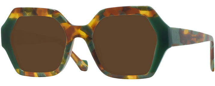 Oversized,Unique Green Tortoise Millicent Bryce 191 Progressive Reading Sunglasses View #1
