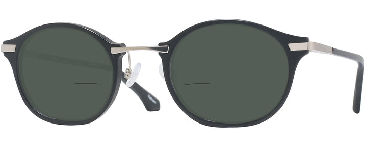 Oval Matte Black Euler Bifocal Reading Sunglasses View #1