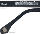 Rectangle Black Mozart Single Vision Half Frame View #4