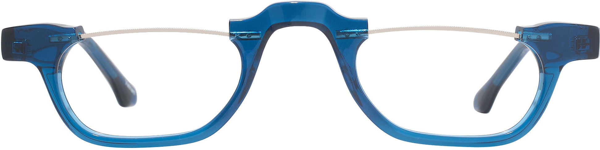 Mozart Single Vision Half Reading Glasses. color: Blue