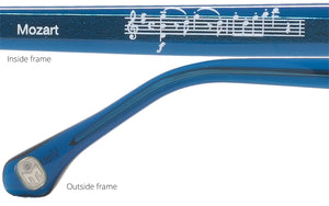 Mozart Single Vision Half Readers. Color: Blue
