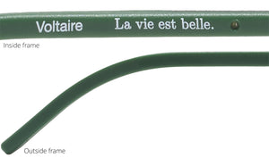 Voltaire Single Vision Half Readers. Color: Green