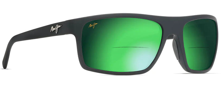 Rectangle Matte Black Rubber/Maui Green Maui Jim Byron Bay 746 Bifocal Reading Sunglasses View #1