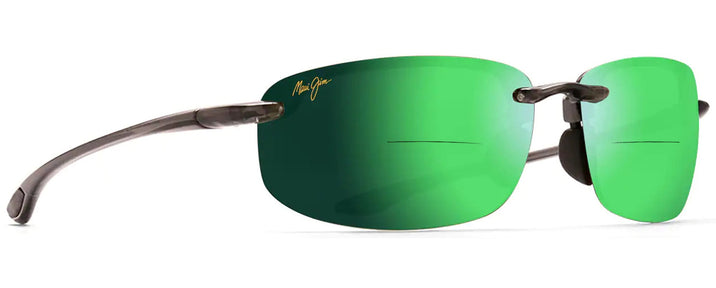 Rectangle SMOKE GREY/MAUI GREEN Maui Jim Ho&#39;okipa 407 Bifocal Reading Sunglasses View #1