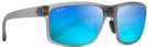 Rectangle Translucent Matte Grey/blue Hawaii Maui Jim Pokowai Arch 439 Bifocal Reading Sunglasses View #1