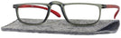 Rectangle Grey Red Do-Er Single Vision Half Frame View #1