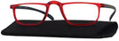 Rectangle Red Black Do-Er Single Vision Half Frame View #1