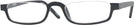 Rectangle Shiny Black Nu Vue II Single Vision Half Frame View #1