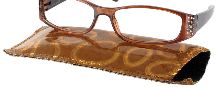 Rectangle Bronze / Black Sparkle Single Vision Full Frame View #1