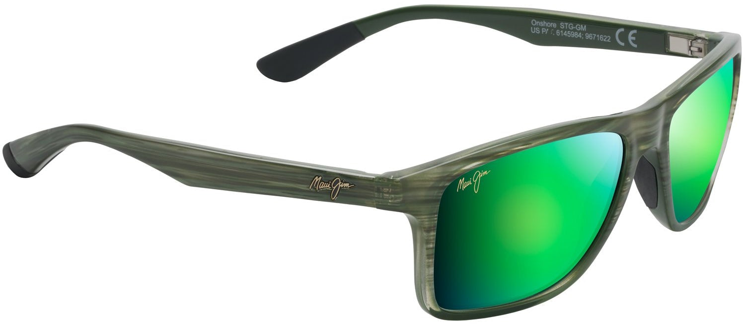 NWT Maui Jim Translucent Olive Green Square Sunglasses Maui Jim Onshore 798 Sunglasses: Models: H798-01, GM798-15C  main image 4