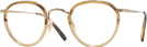 Round Canarywood Gradient/gold Oliver Peoples 1104 Single Vision Full Frame View #1