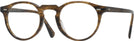 Round Sepia Smoke Oliver Peoples 5186 Progressive No-Lines View #1