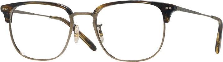 Square Cocobolo-Antique Gold Oliver Peoples 5359 Progressive No-Lines View #1