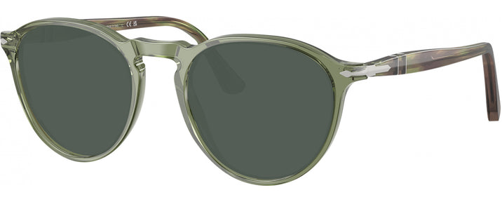 Round Transparent Green Persol 3286V Progressive Reading Sunglasses View #1