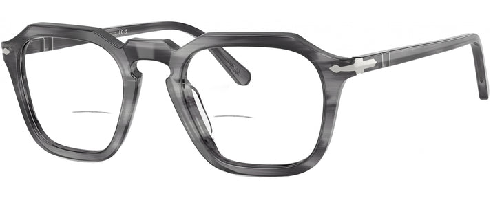 Square Striped Grey Persol 3292V L Bifocal View #1