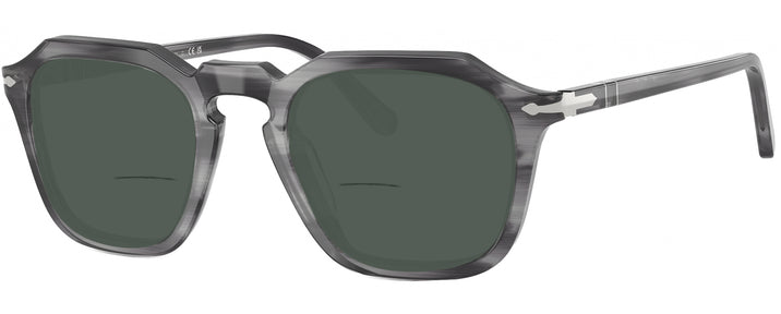 Square Striped Grey Persol 3292V L Bifocal Reading Sunglasses View #1
