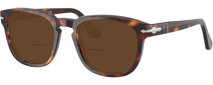 Square Havana Persol 3376V Bifocal Reading Sunglasses View #1