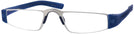 Rectangle Blue/Gunmetal Porsche 8801 Single Vision Half Frame View #1