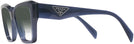 Square Blue Transparent Prada 09ZV w/ Gradient Bifocal Reading Sunglasses View #3