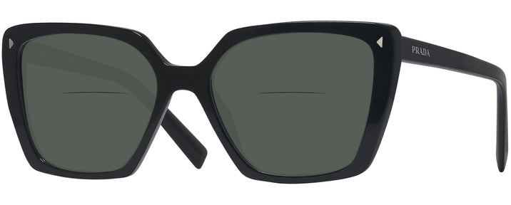Oversized,Square Black Prada 16ZV Bifocal Reading Sunglasses View #1