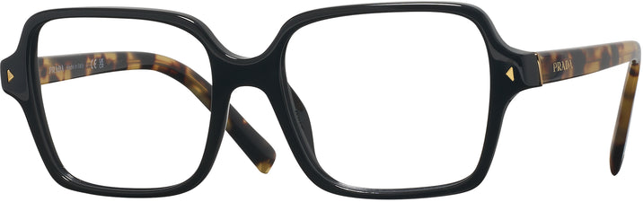 Square,Aviator Black Prada A02V Progressive No-Lines View #1