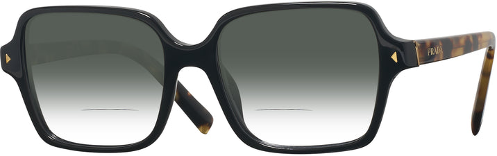Square Black Prada A02V w/ Gradient Bifocal Reading Sunglasses View #1