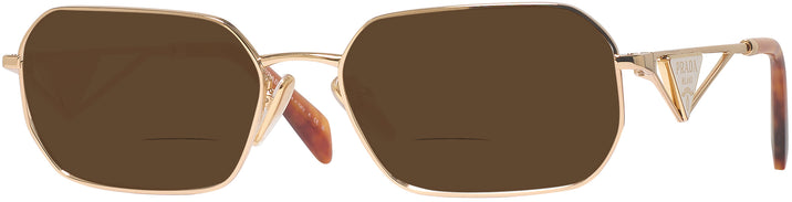 Rectangle Gold Prada A53V Bifocal Reading Sunglasses View #1
