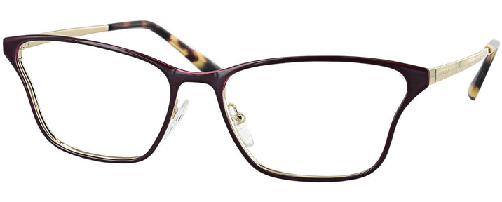 Cat Eye Bordeaux/pale Gold Prada 60XV Single Vision Full Frame View #1