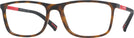 Rectangle Dark Havana Rubbered Prada Sport 03QV Single Vision Full Frame View #1