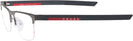 Rectangle Matte Grey Prada Sport 51QV Single Vision Full Frame View #3