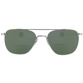 Aviator White Gold Bifocal Reading Sunglasses