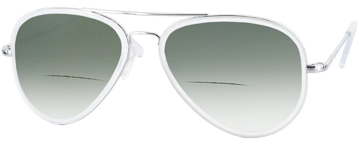 Aviator Bright Chrome Concorde Inlay w/ Gradient Bifocal Reading Sunglasses View #1