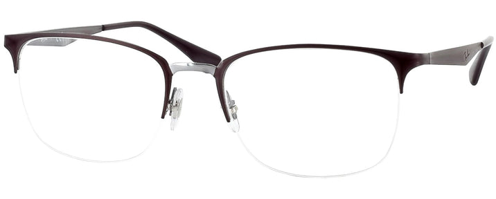 Square Top Matte Brown/Gunmetal Ray-Ban 6433 Progressive No-Lines View #1
