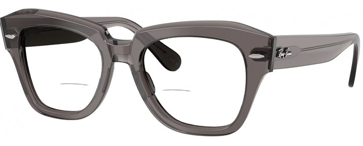 Square Transparent Grey Ray-Ban 2186 Bifocal View #1