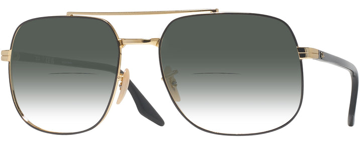 Aviator,Square Black On Gold Ray-Ban 3699 w/ Gradient Bifocal Reading Sunglasses View #1
