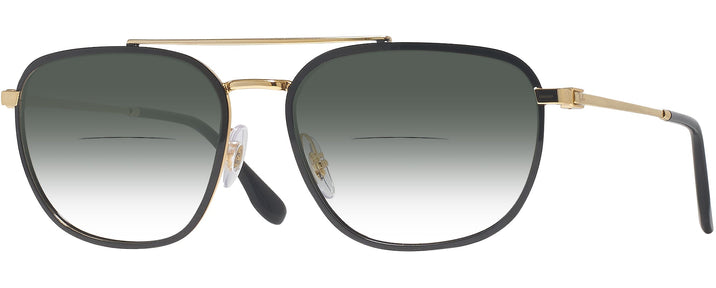 Aviator Black On Gold Ray-Ban 3708 w/ Gradient Bifocal Reading Sunglasses View #1