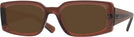 Rectangle Transparent Brown Ray-Ban 4395 Progressive No-Line Reading Sunglasses View #1