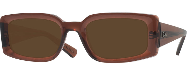 Rectangle Transparent Brown Ray-Ban 4395 Progressive Reading Sunglasses View #1