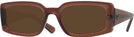 Rectangle Transparent Brown Ray-Ban 4395 Progressive Reading Sunglasses View #1
