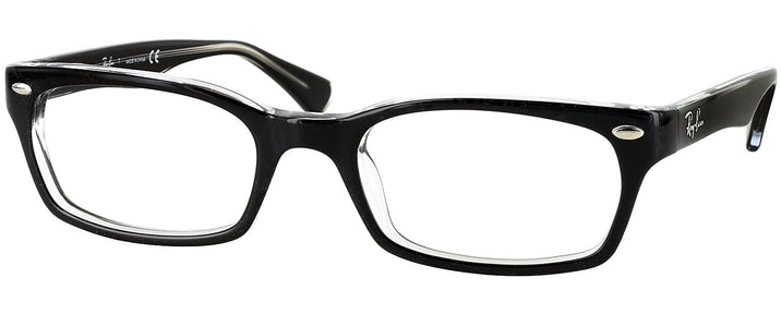 Rectangle Black on Transparent Ray-Ban 5150 Single Vision Full Frame View #1