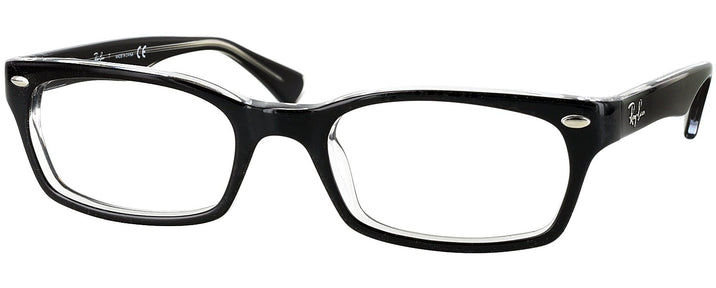 Rectangle Black on Transparent Ray-Ban 5150 Progressive No-Lines View #1