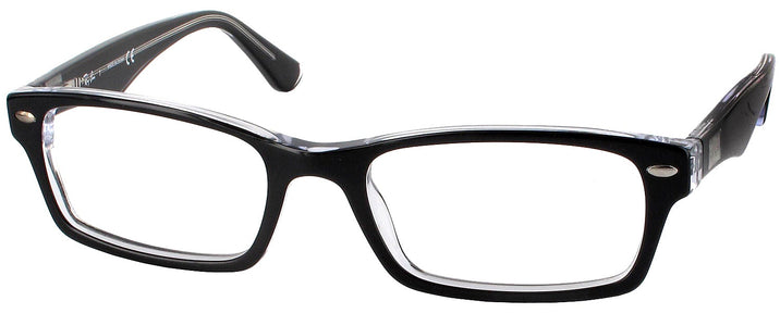 Rectangle Black Ray-Ban 5206 Single Vision Full Frame View #1