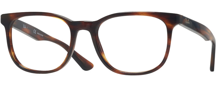 Square Striped Havana Ray-Ban 5369 Progressive No-Lines View #1