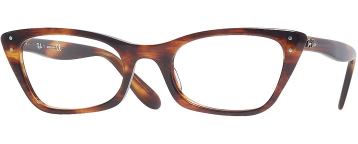 Cat Eye Striped Havana Ray-Ban 5499 Single Vision Full Frame View #1