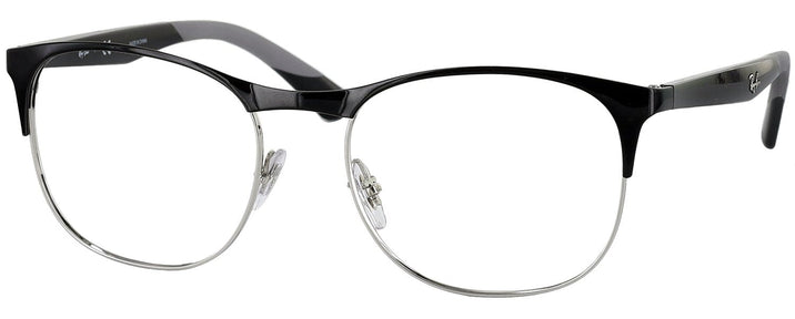 Square Silver Top Black Ray-Ban 6412 Single Vision Full Frame View #1