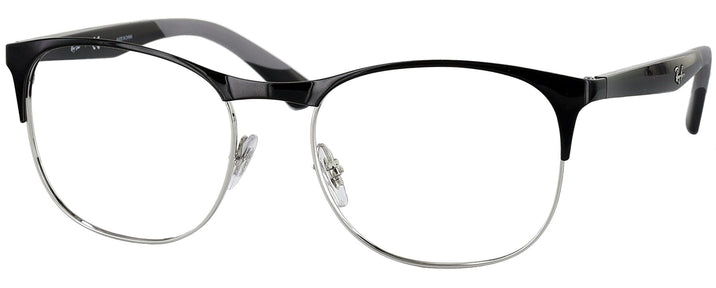 Square Silver Top Black Ray-Ban 6412 Computer Style Progressive View #1