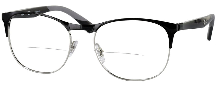Square Silver Top Black Ray-Ban 6412 Bifocal View #1