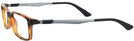 Rectangle Red Havana Ray-Ban 7017 Single Vision Full Frame View #3